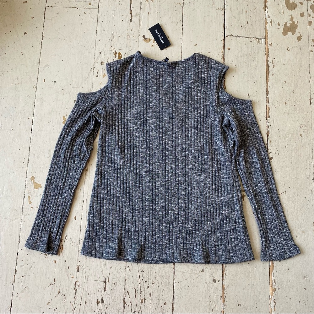 Kenneth Cole Ribbed Cold Shoulder Knit Sweater - Picture 13 of 13